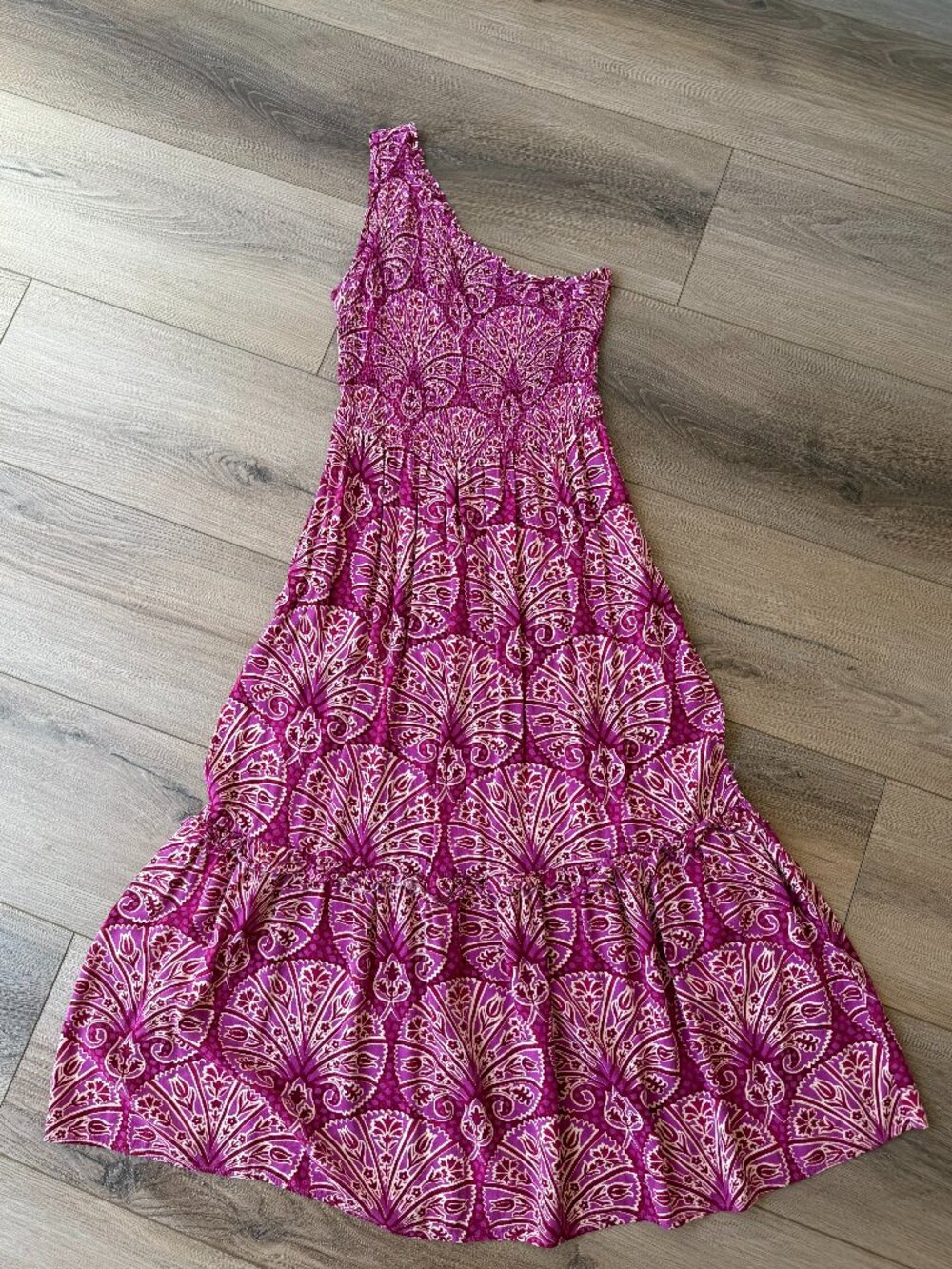 Knox Rose One Shoulder Pink Print Dress S